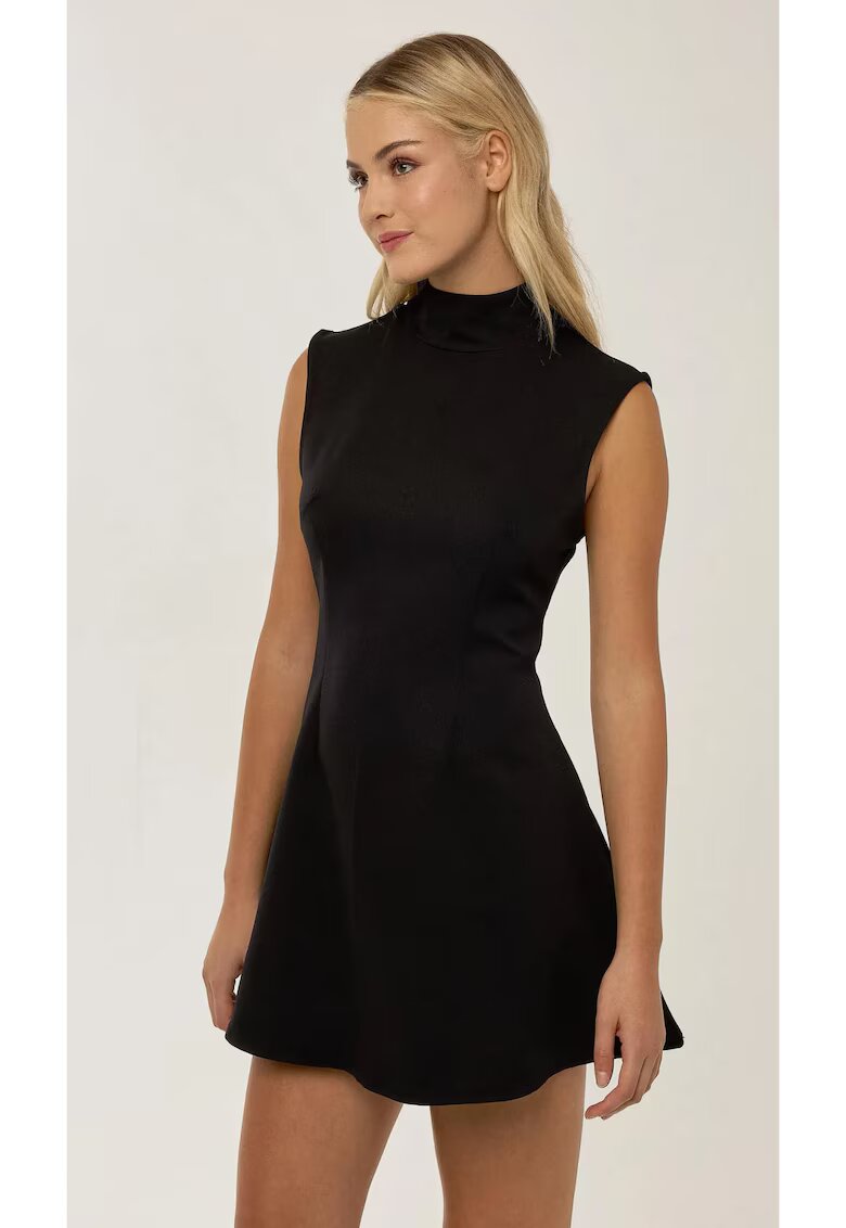 HiCCUP Rochie mini - decolteu inalt - neagra - textil