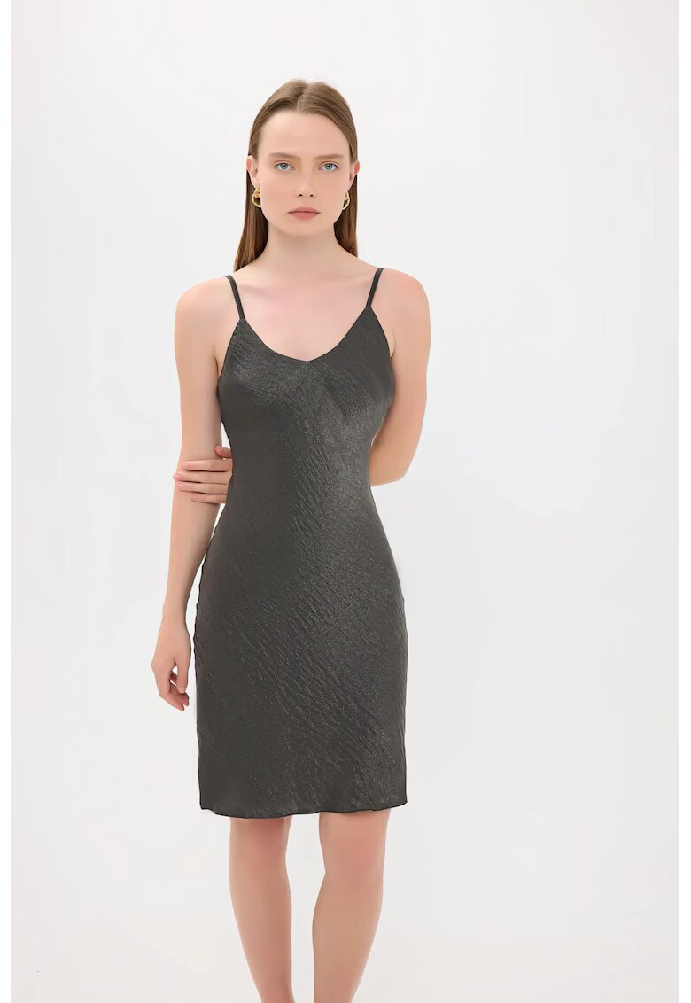 HiCCUP Rochie mini fara maneci - linie A - satin