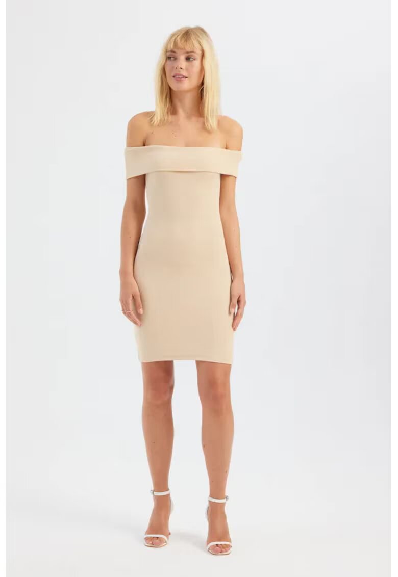 HiCCUP Rochie mini - mulata - bej - textil