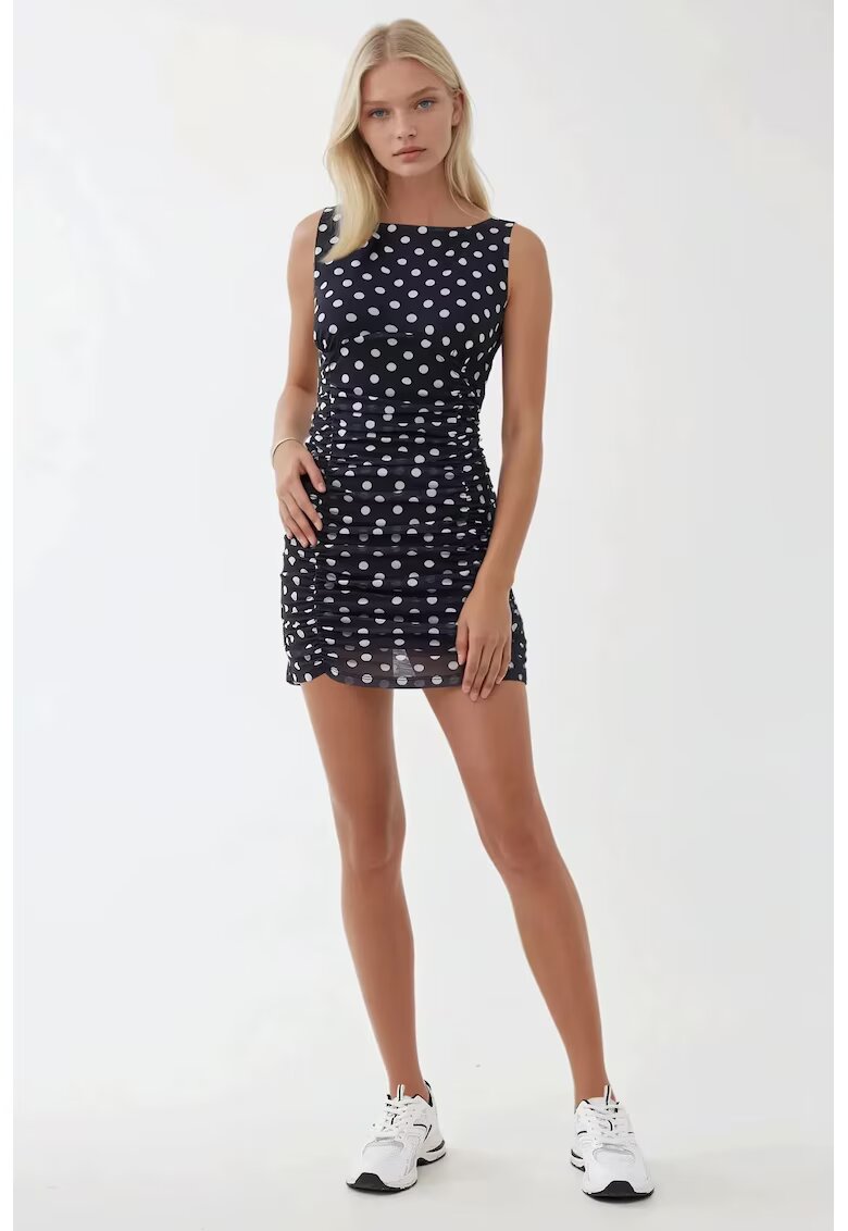 HiCCUP Rochie mini - mulata - imprimeu cu buline - albastru - tul