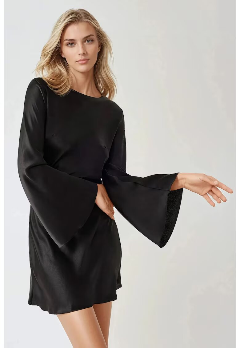 HiCCUP Rochie mini - satin - spate cascada - negru