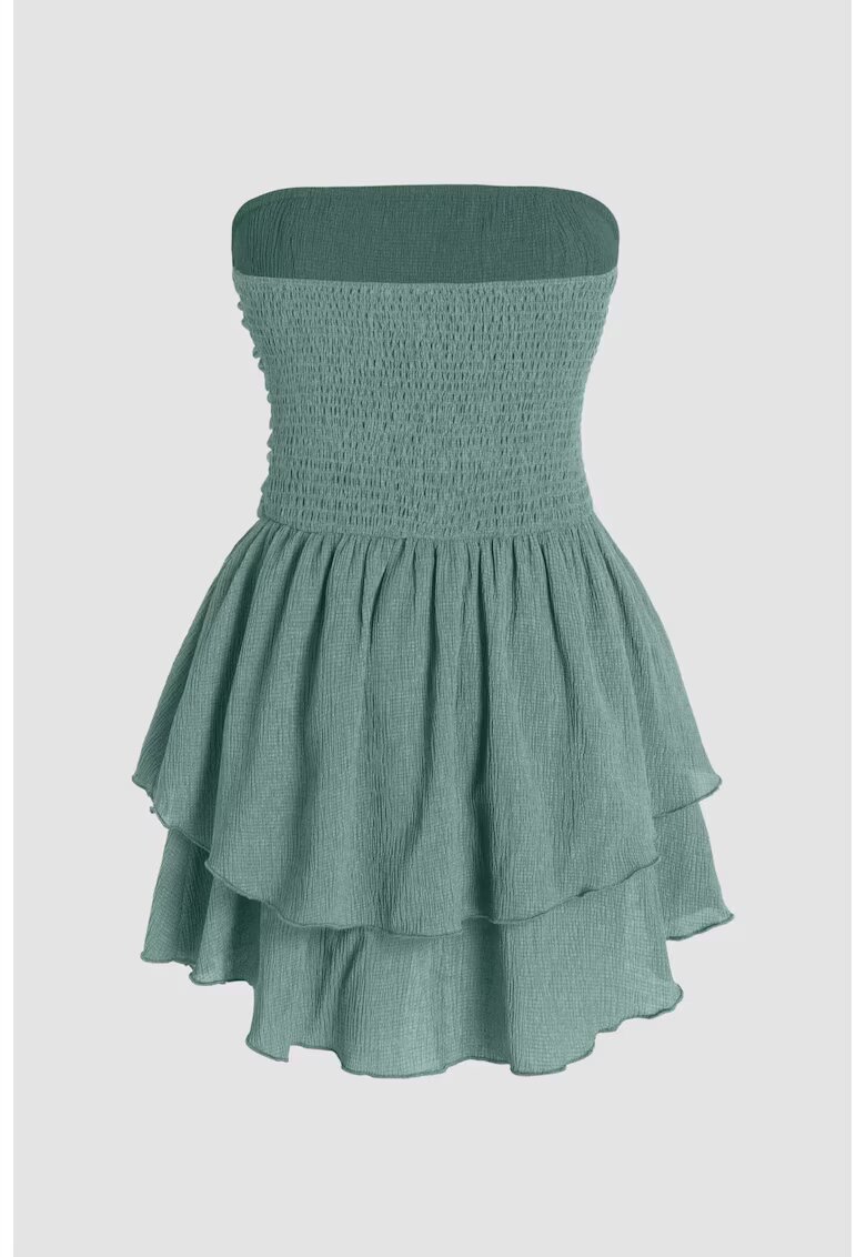 HiCCUP Rochie mini - texturata -volane - Verde menta