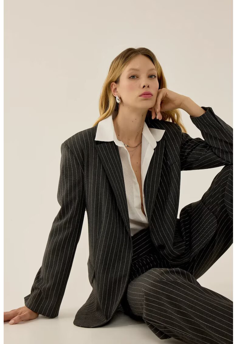 HiCCUP Sacou dama Reece - croiala relaxata - gri - textil