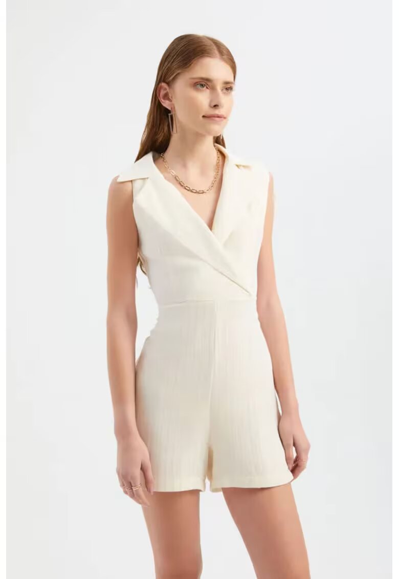 HiCCUP Salopeta dama - Decolteu in V - Bej - Textil