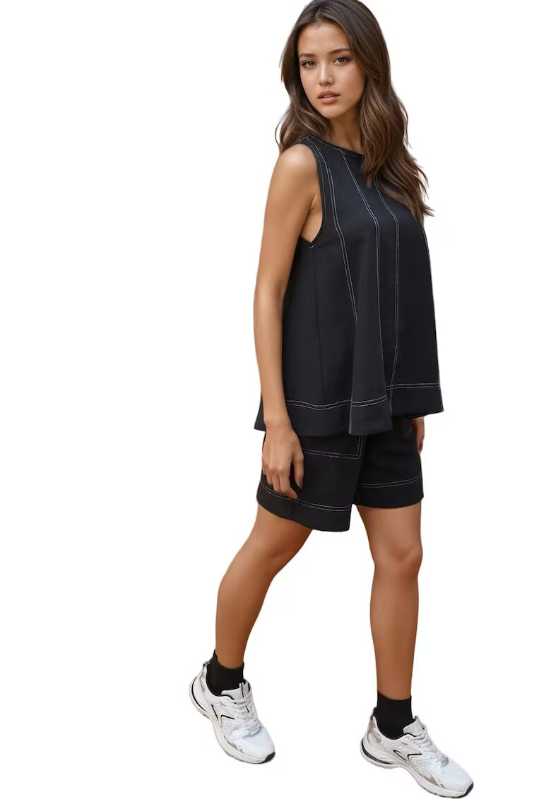 HiCCUP Set doua piese - talie inalta - picioare late - negru - denim