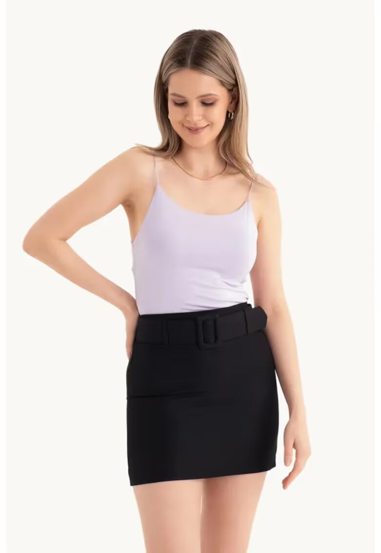 HiCCUP Top crop - bretele spaghetti - violet - jerseu