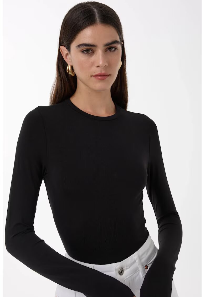 HiCCUP Top dama negru bumbac - Negru