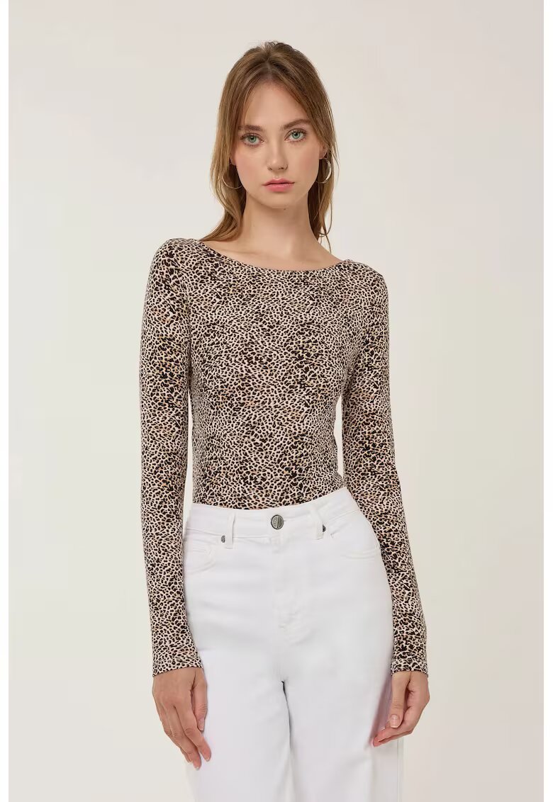 HiCCUP Top dama - slim fit - imprimeu animal - multicolor - jerseu viscoza