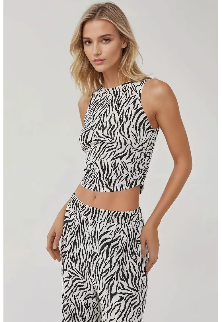 HiCCUP Top dama - slim fit - imprimeu zebra - multicolor - tricot