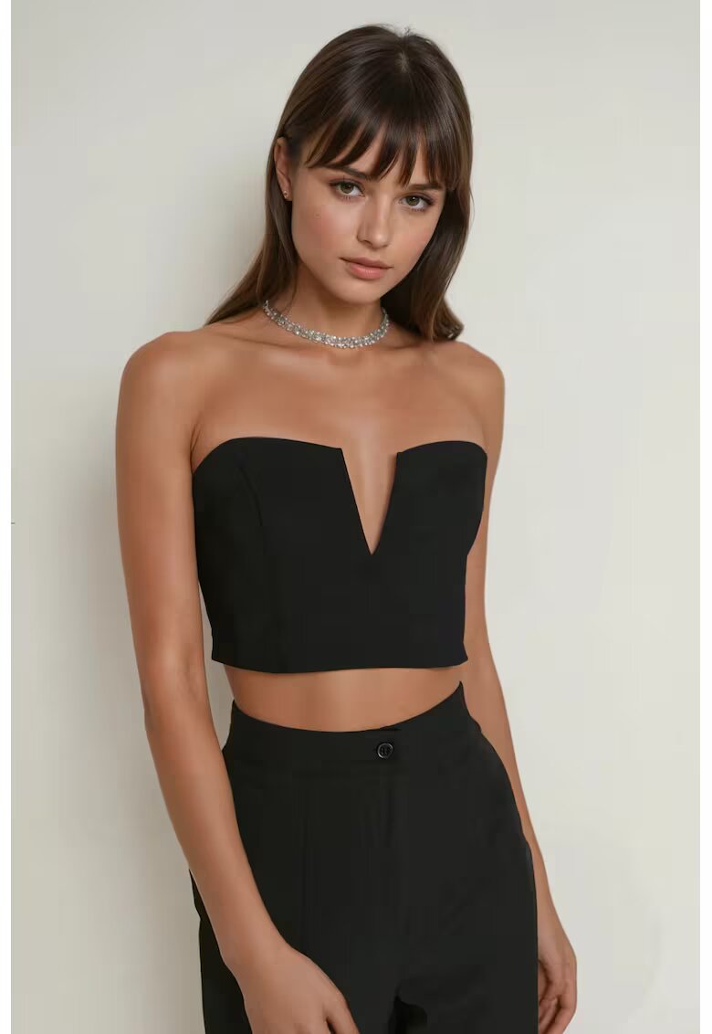 HiCCUP Top scurt - fara bretele - negru - poliester - Negru