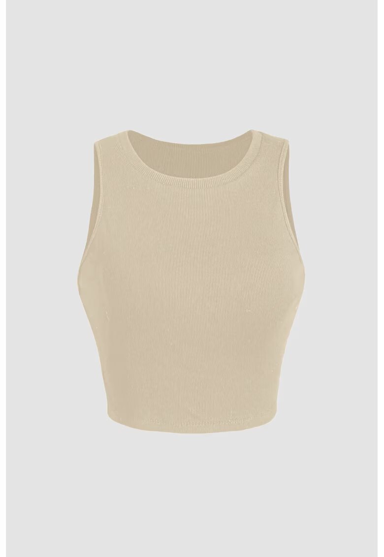 HiCCUP Top scurt - poliester - bej - pentru confort si stil