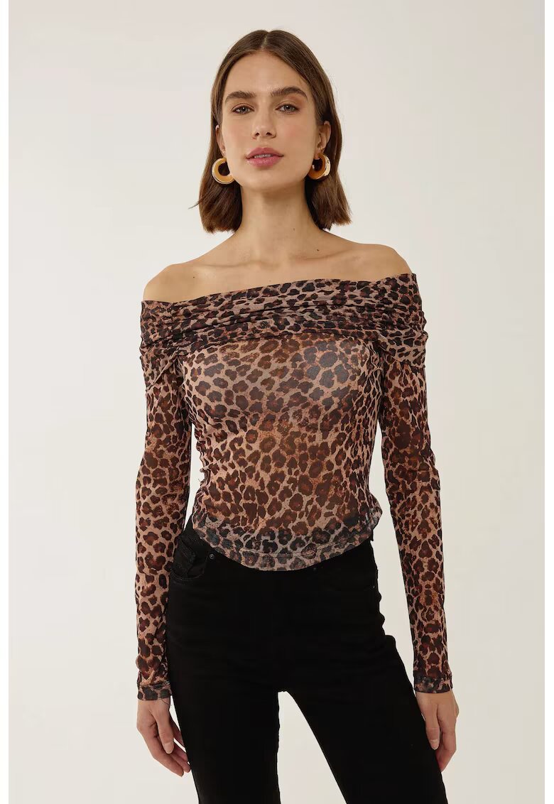 HiCCUP Top - transparent cu umerii goi - multicolor - jerseu