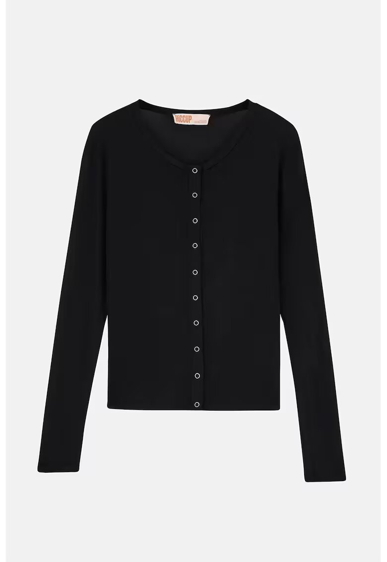 HiCCUP Top tricotat - maneca lunga - negru - poliester-elastan