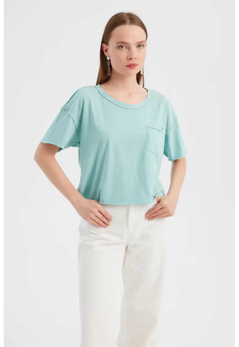 HiCCUP Tricou dama decolteu rotund - bumbac - albastru