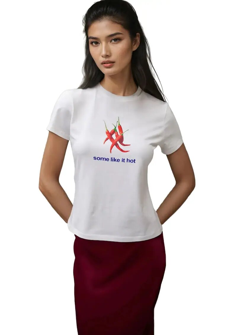 HiCCUP Tricou dama guler rotund - imprimeu - alb - jerseu - maneca scurta