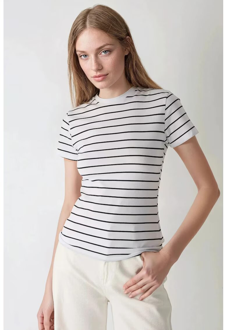 HiCCUP Tricou dama - jerseu - cu dungi - Multicolor