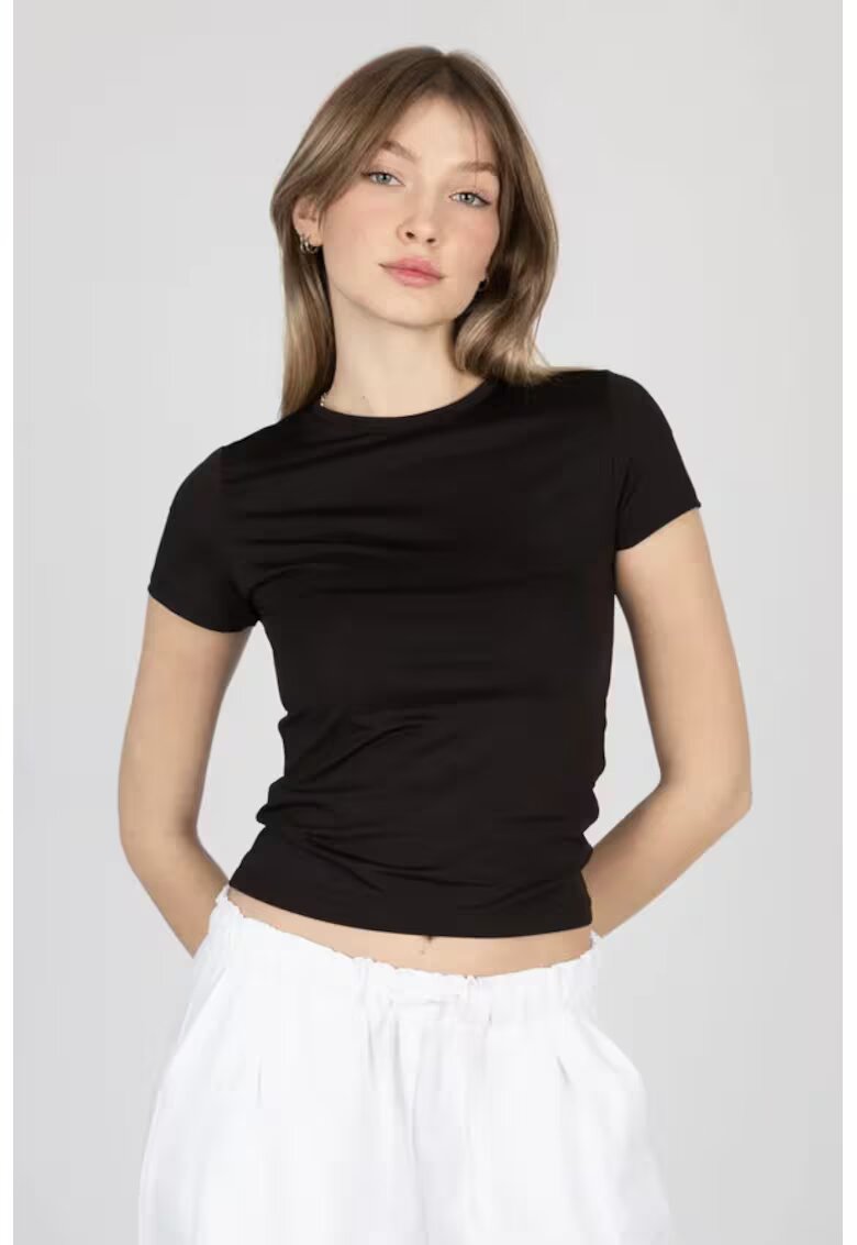 HiCCUP Tricou dama - jerseu - decolteu rotund - negru