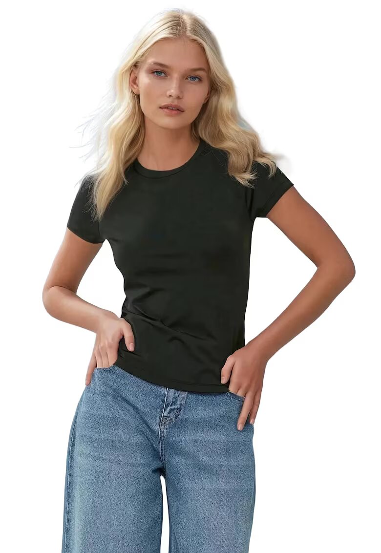 HiCCUP Tricou dama slim fit - bumbac - negru