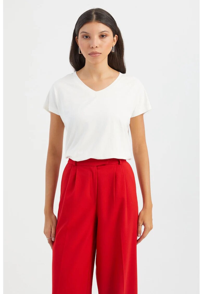 HiCCUP Tricou uni lejer - cu decolteu in V