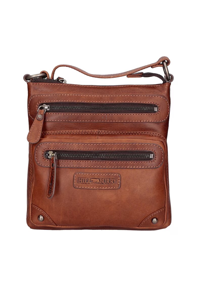 Hill Burry Geanta crossbody de piele - Maro inchis