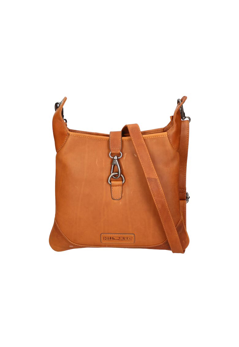 Hill Burry Geanta crossbody unisex de piele - Caramel