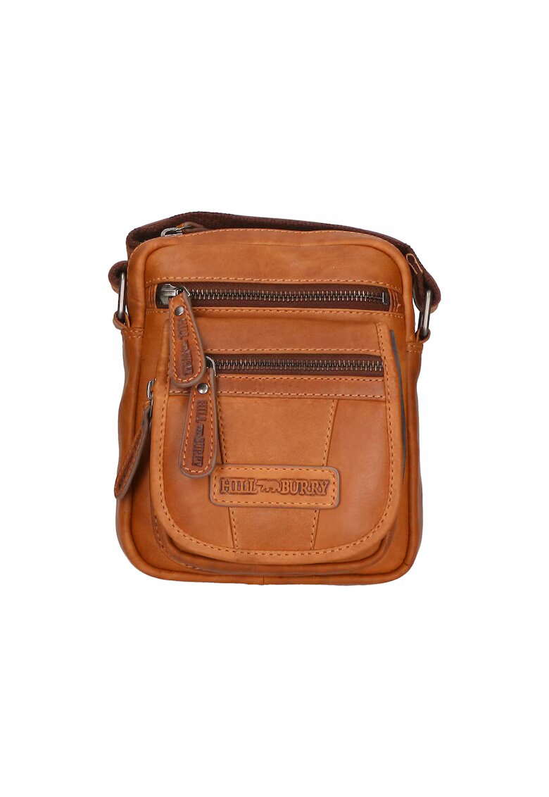 Hill Burry Geanta crossbody unisex de piele - Caramel