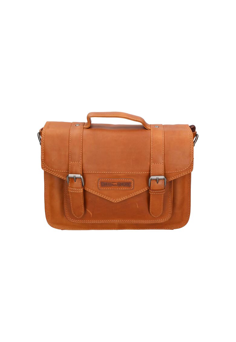 Hill Burry Geanta messenger de piele - Caramel