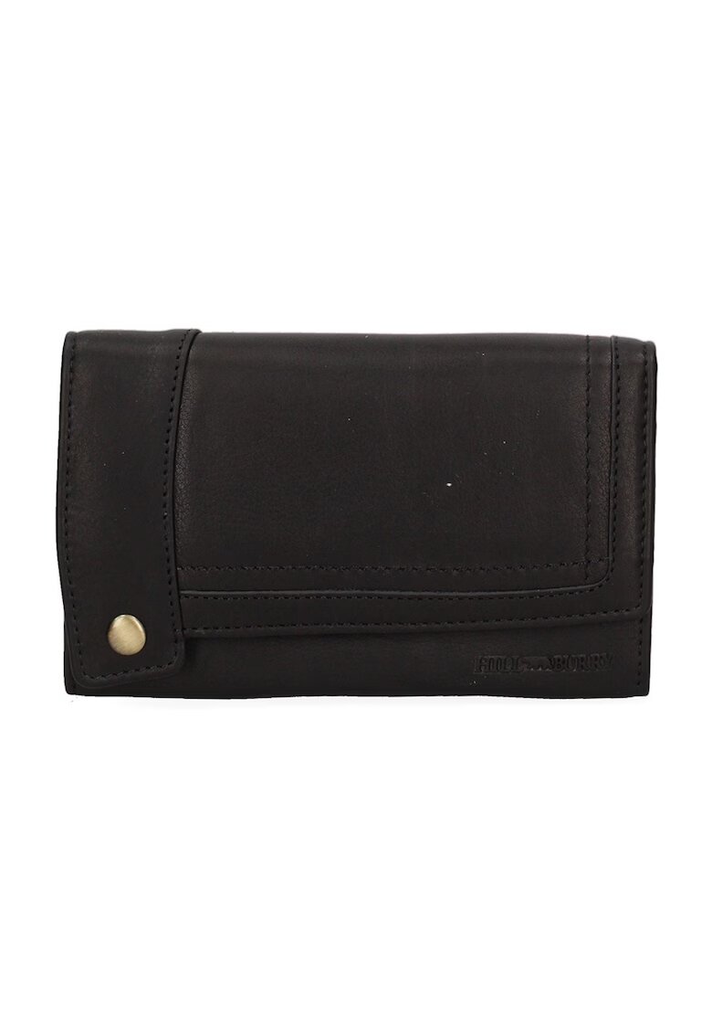 Hill Burry Portofel de piele cu capsa - Negru