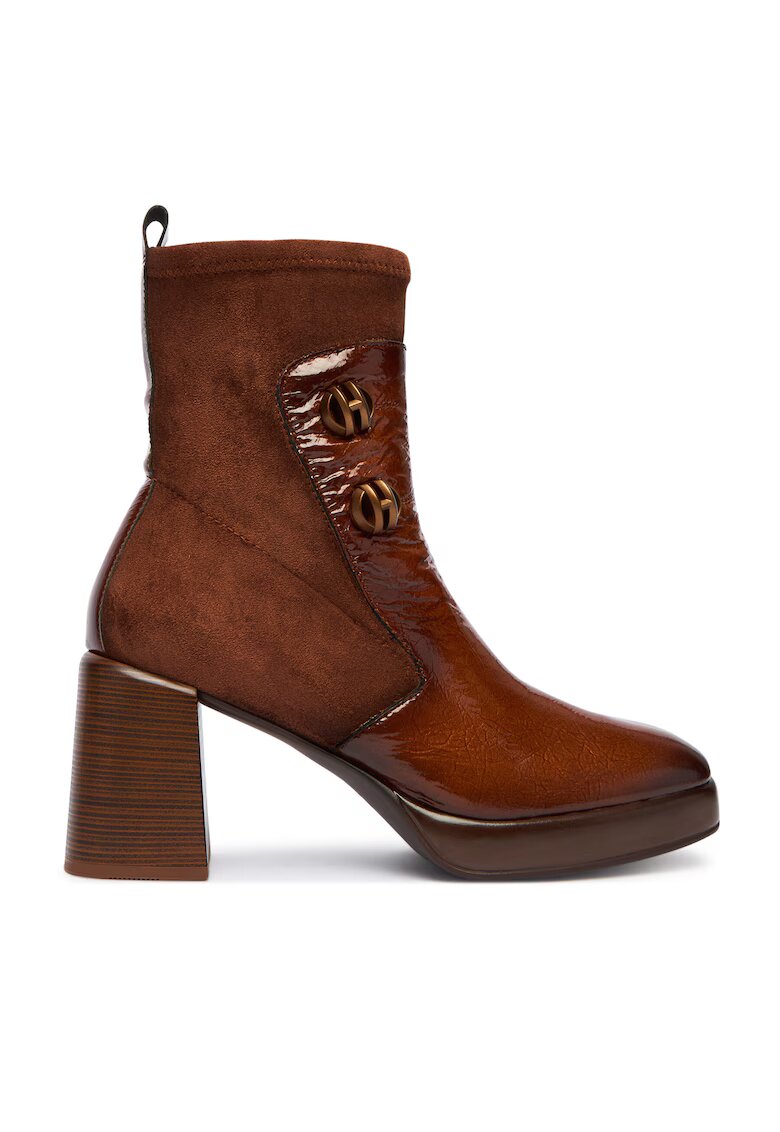 Hispanitas Botine dama - Piele naturala - Maro