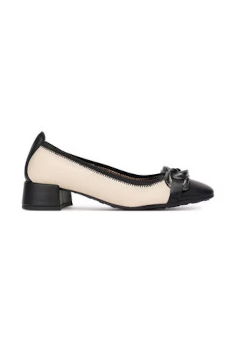 Hispanitas Pantofi dama - piele naturala - crem si negru