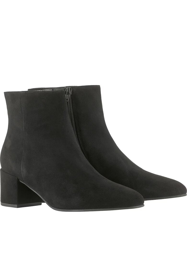 Hoegl Botine cu toc dama Hogl - piele intoarsa - negru