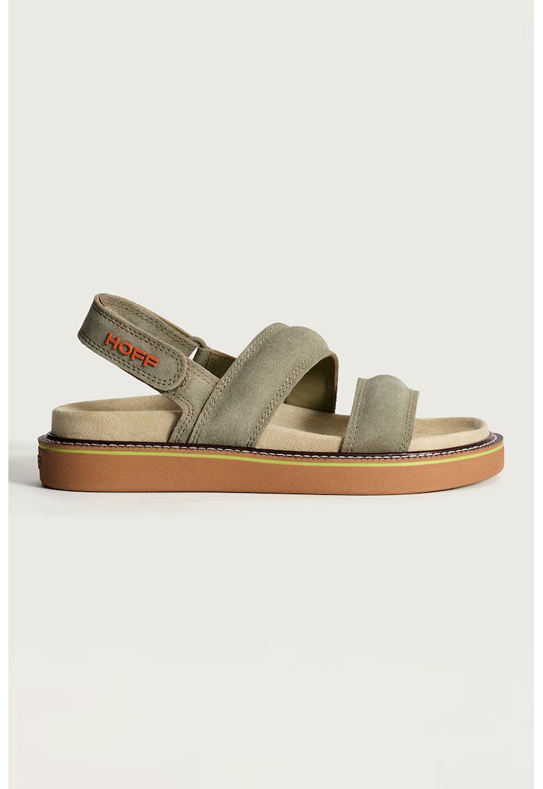 HOFF Sandale din piele intoarsa cu velcro - Maro taupe deschis
