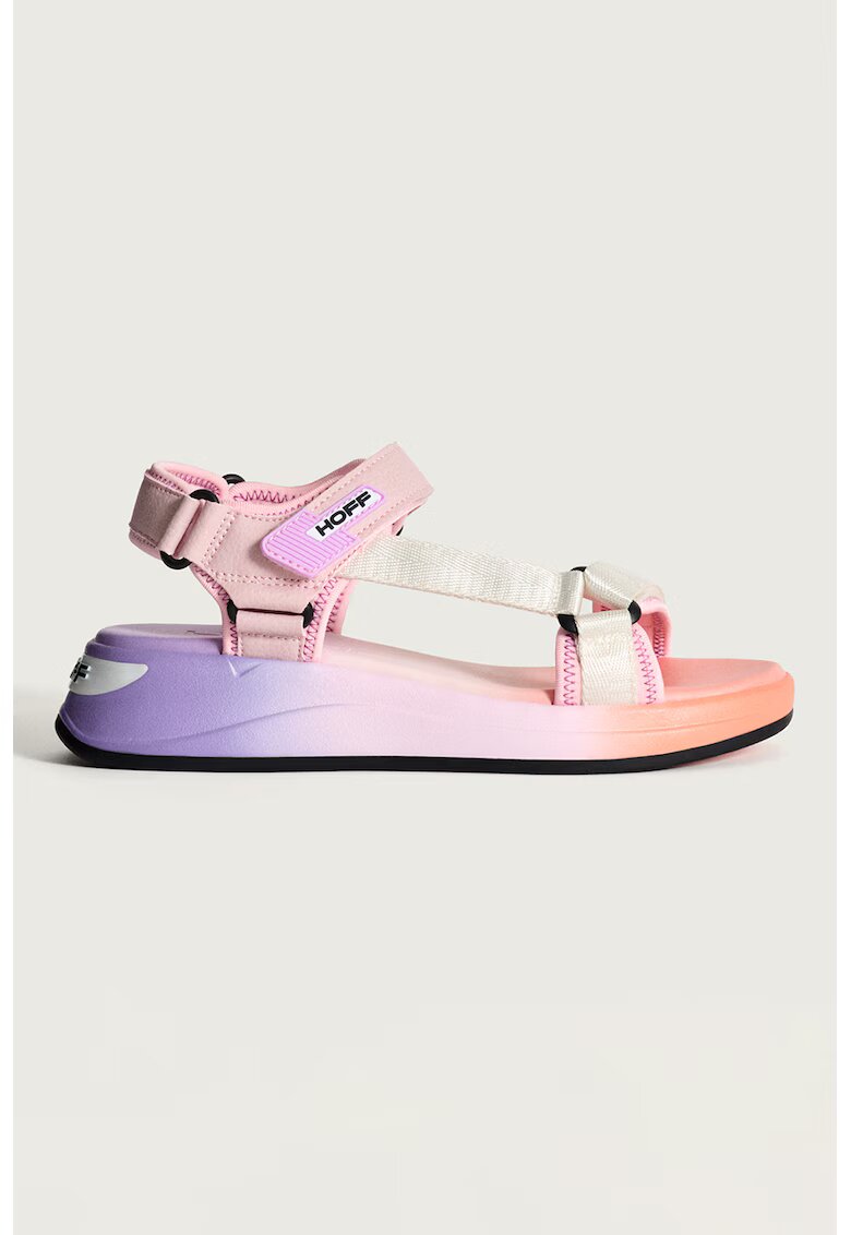HOFF Sandale wedge cu garnituri din piele ecologica - Alb/Roz pastel