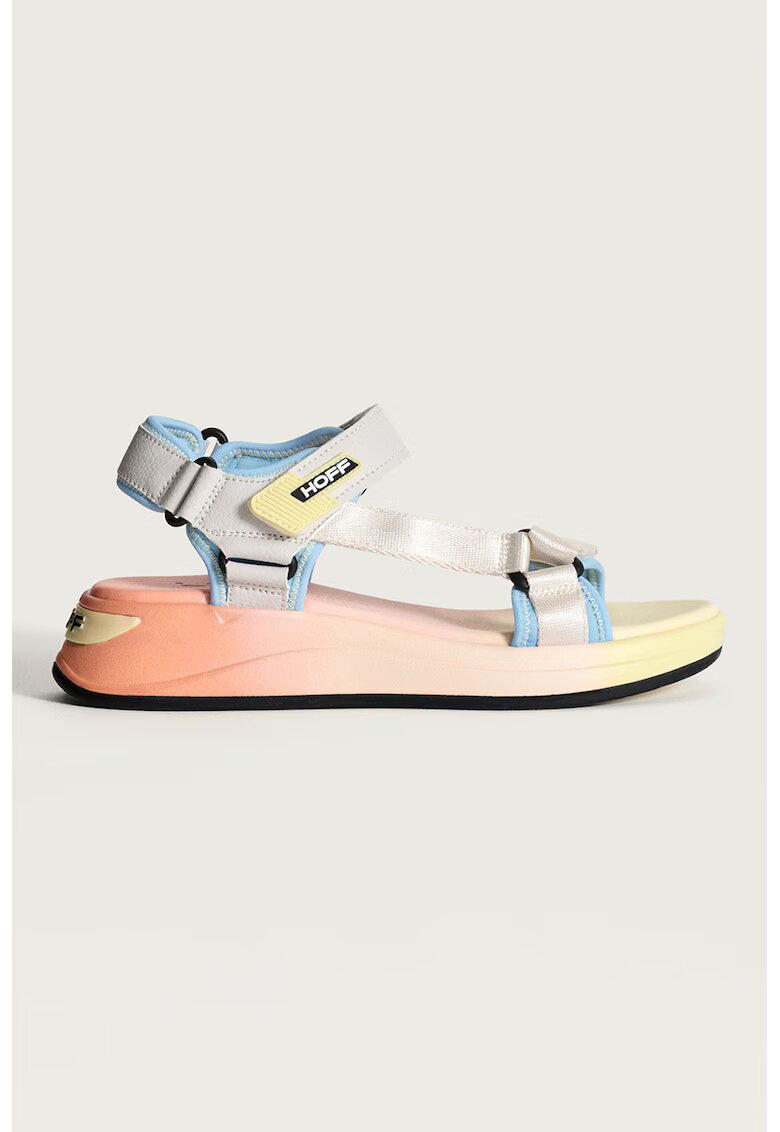 HOFF Sandale wedge cu garnituri din piele ecologica - Albastru pastel/Alb fildes
