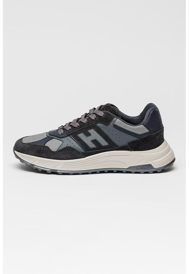Hogan Pantofi sport low-cut cu garnituri de piele - Gri/Bleumarin