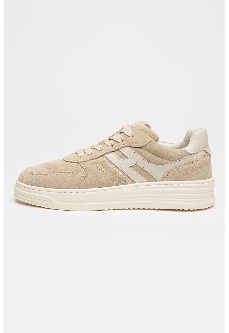 Hogan Pantofi sport low-cut din piele intoarsa - Bej deschis
