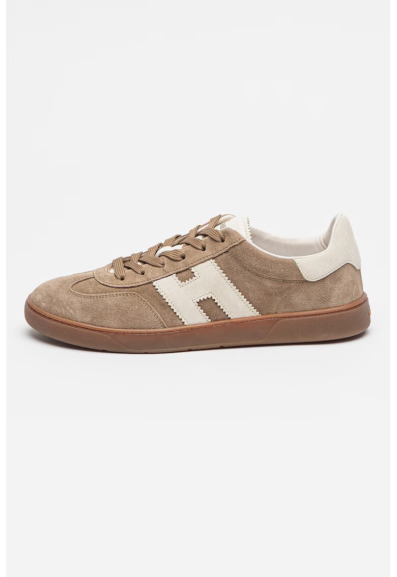 Hogan Pantofi sport low-cut din piele intoarsa Cool - Maro taupe/Caramel/Crem