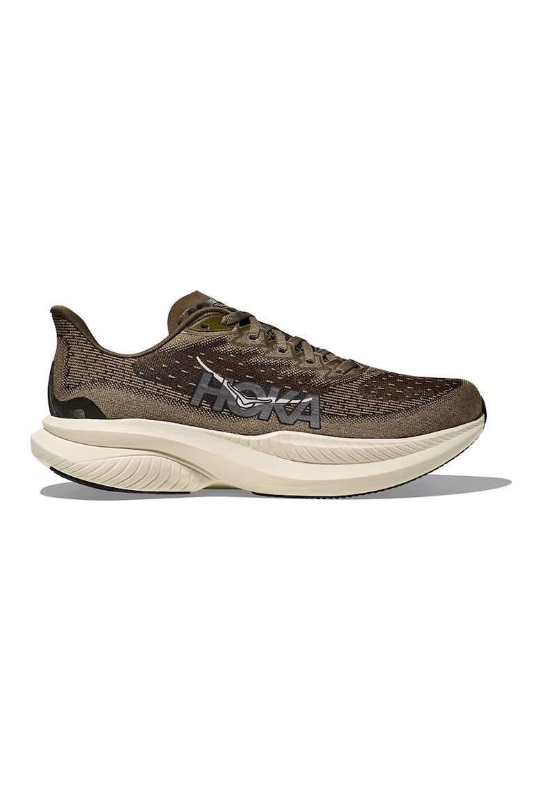Hoka Pantofi Mach 6 din material textil cu logo pentru alergare - Verde masliniu