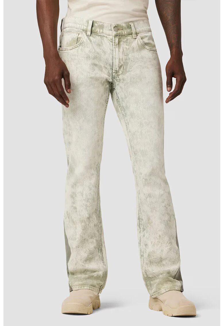 Hudson Blugi slim fit cu imprimeu camuflaj si aspect decolorat - Verde