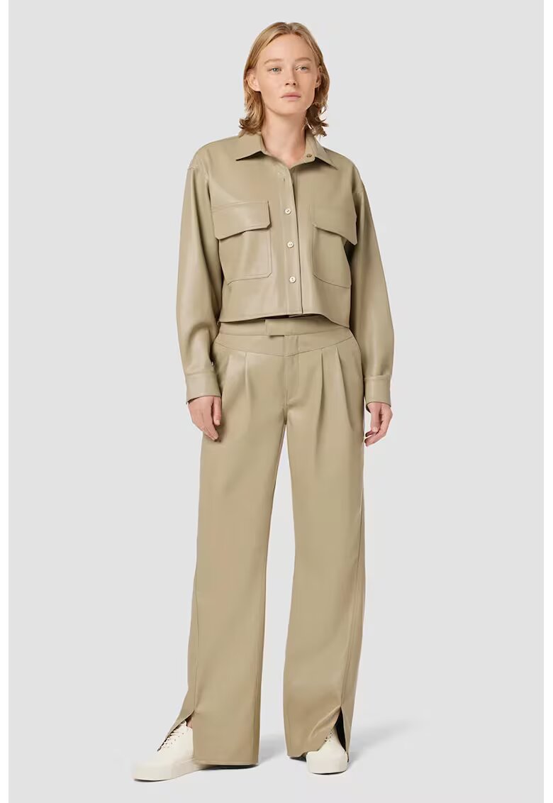 Hudson Pantaloni cu talie inalta - drapaje si decupaj lateral la glezne HD1