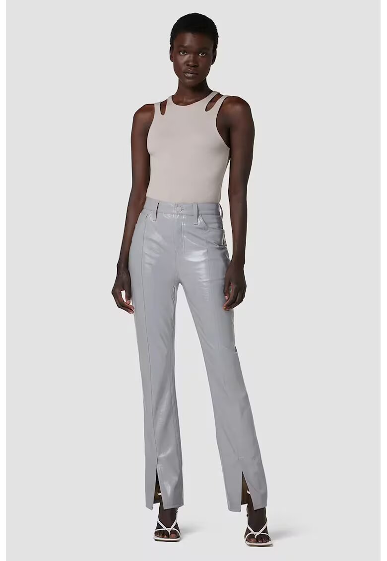 Hudson Pantaloni din piele ecologica tip cigarette - cu decupaj frontal la glezne