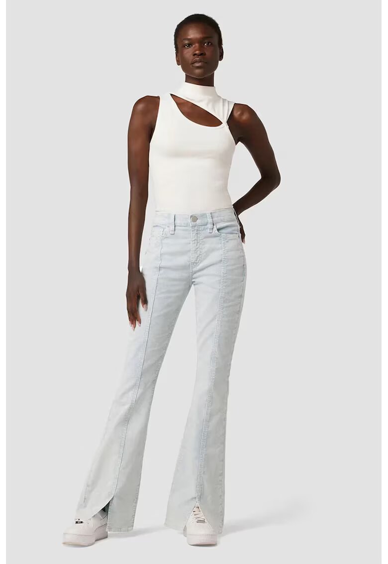 Hudson Pantaloni raiati - evazati - cu talie inalta