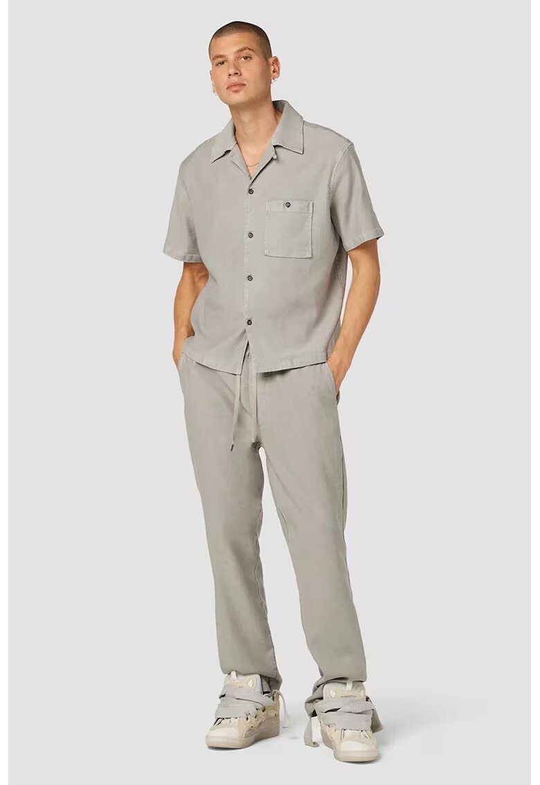 Hudson Pantaloni slim-drepți din in moale - cu bandă elastică - Gri