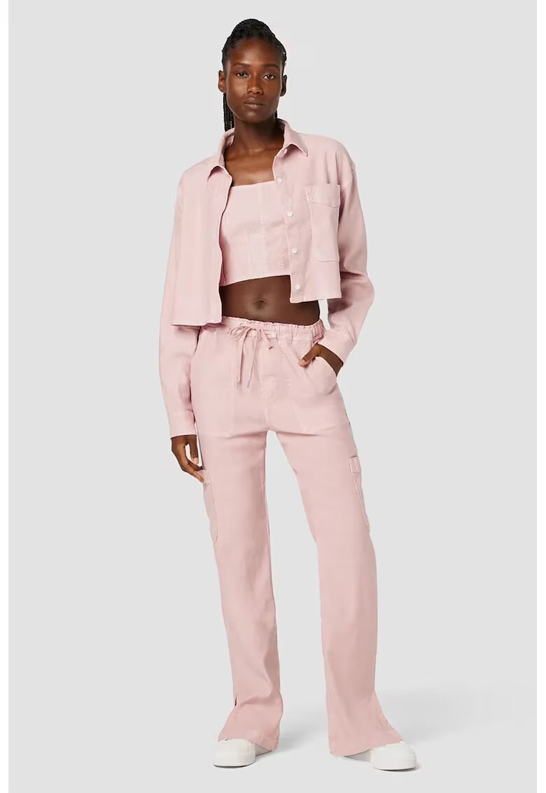 Hudson Pantaloni tip cargo cu croială dreaptă și bandă elastică - Roz