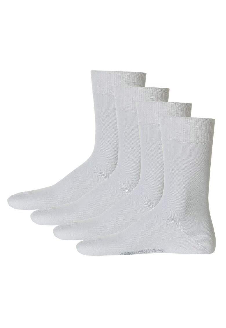 Hudson Set de sosete lungi cu model uni - 4 perechi - Alb