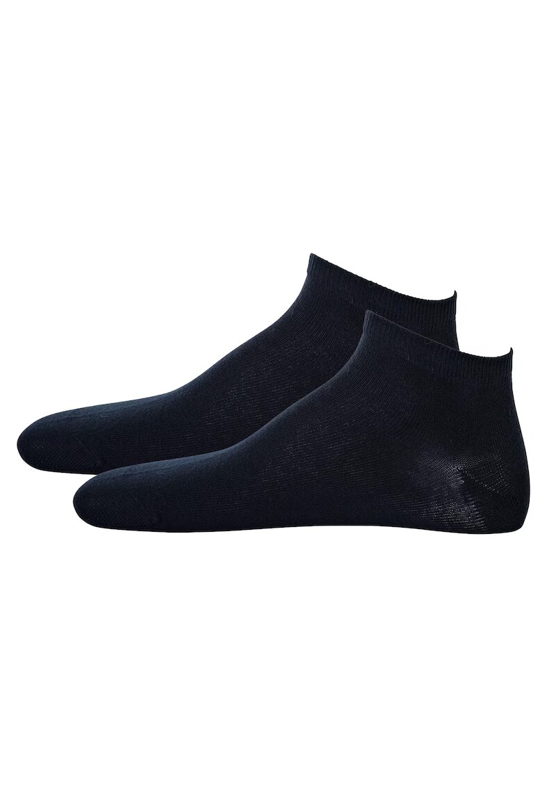 Hudson Set de sosete pana la glezna cu model uni - 2 perechi - Bleumarin