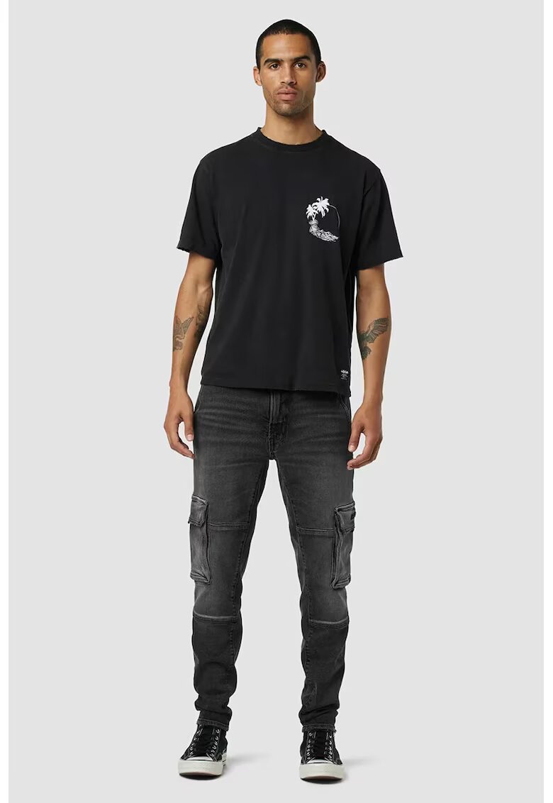 Hudson Tricou cu print pe spate - Negru