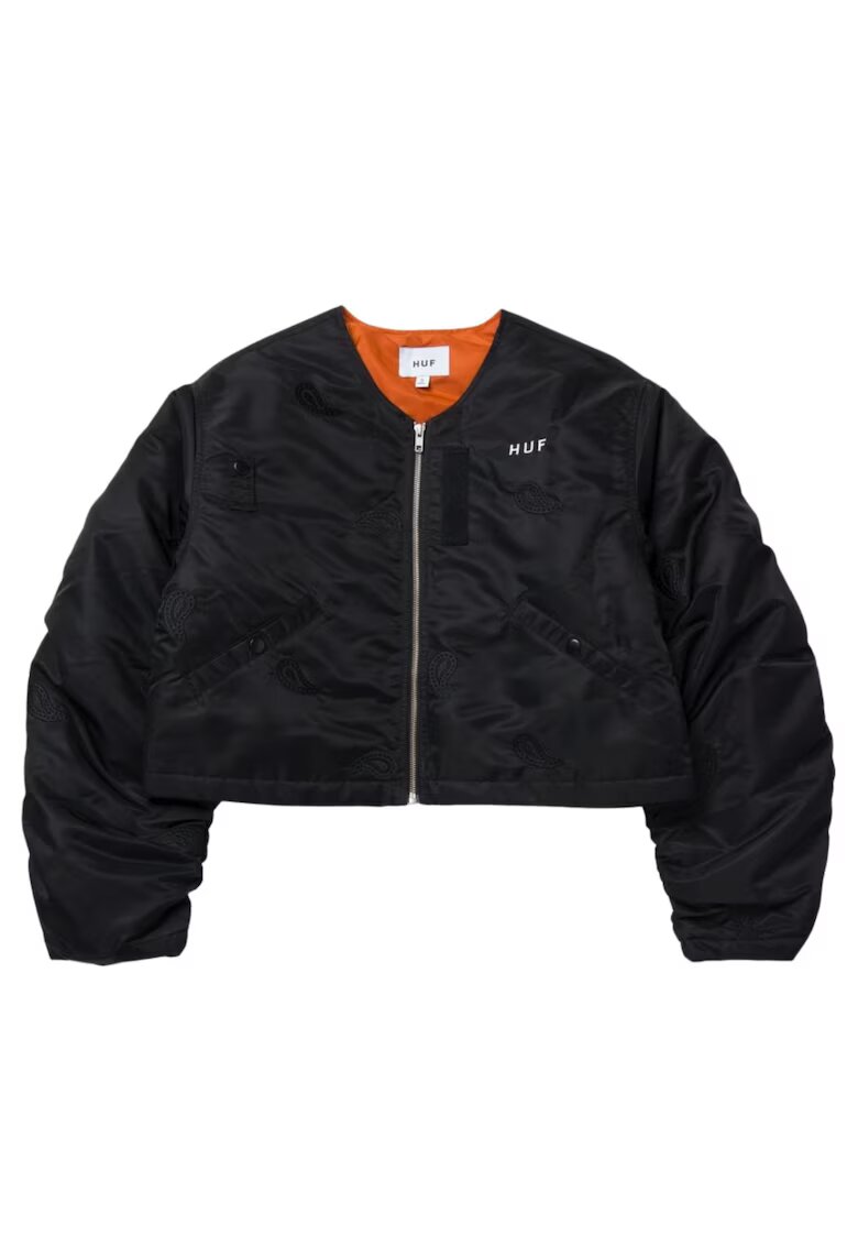 HUF Geaca crop cu maneci bufante -