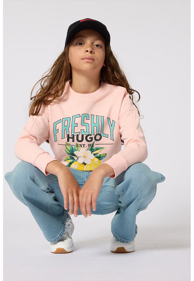 Hugo Blugi cu croiala ampla si aspect decolorat - Albastru prafuit