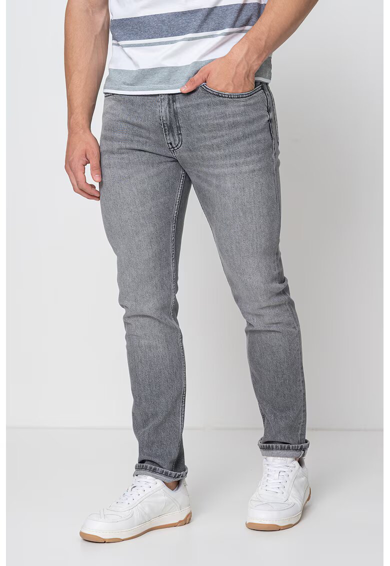Hugo Blugi slim fit cu talie medie - Gri melange